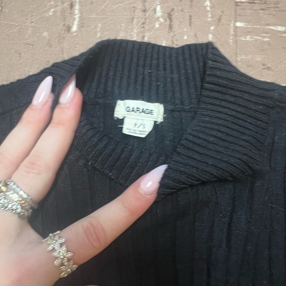 Garage Black Ribbed Sweater - Picture 2 of 5